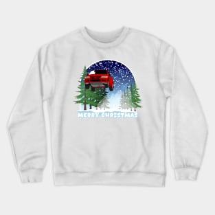 Lancer Evo Christmas Car Jump Crewneck Sweatshirt